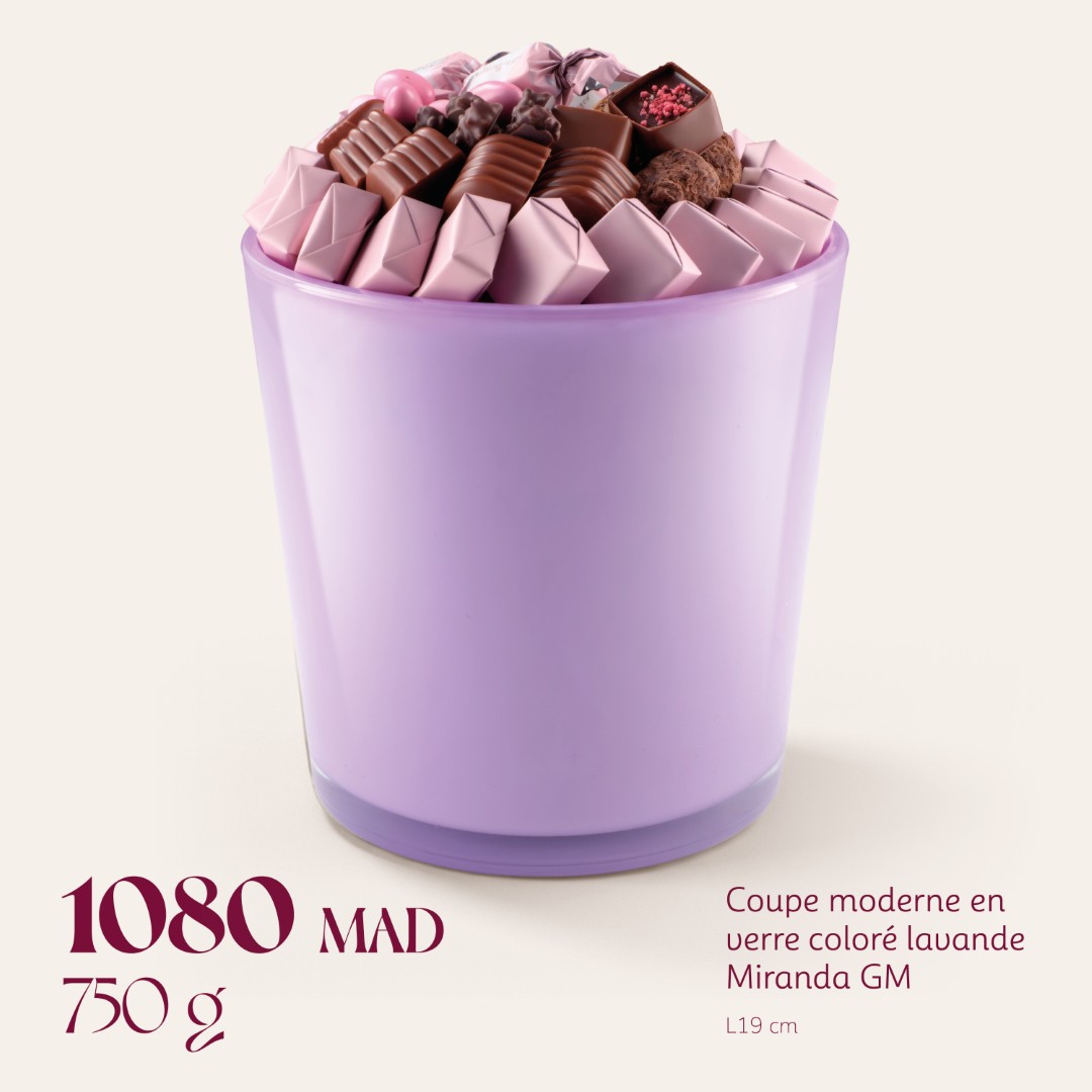 Coupe moderne en verre coloré lavande Miranda